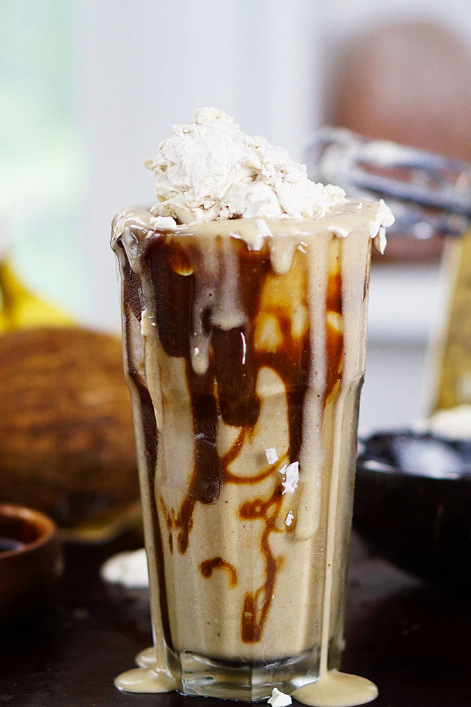 Vegan Milkshake: Banana Caramel Cashew Butter {Dairy-free} - Wholesome ...